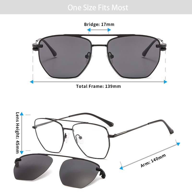 Lenspace Vintage mágneses fém kapocs polarizált napszemüvegen 2 az 1-ben optikai férfi divatos dioptriás szemüvegkeret DP33084