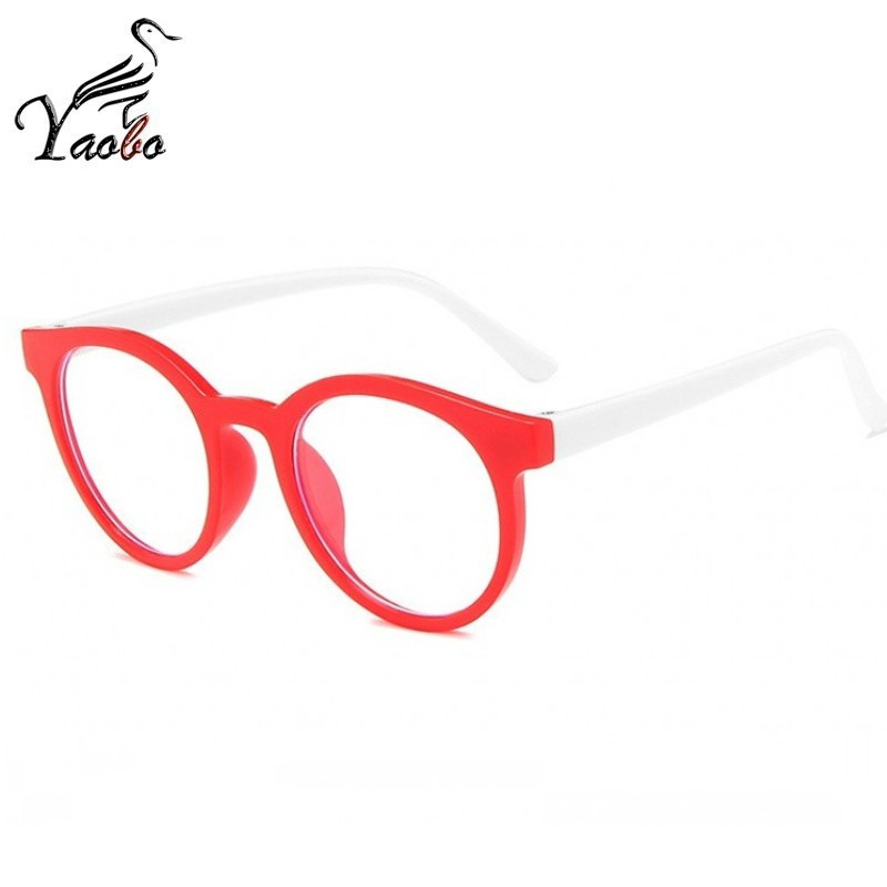 Apvalūs anti-mėlynos šviesos optiniai akinių rėmeliai, nauji berniukai, vienspalviai, skaidrūs akinių rėmeliai, receptiniai akiniai vaikams
