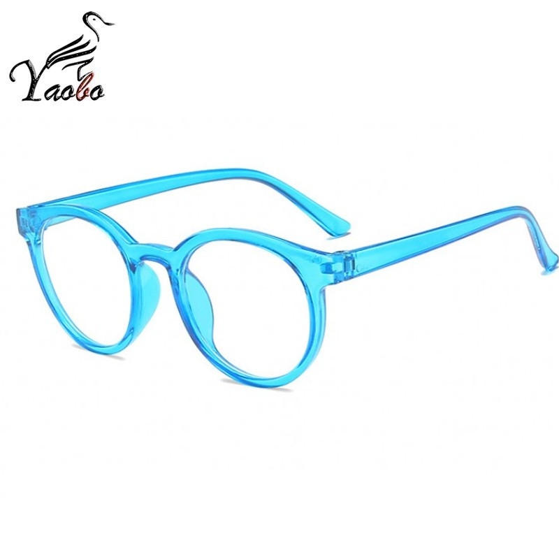 Apvalūs anti-mėlynos šviesos optiniai akinių rėmeliai, nauji berniukai, vienspalviai, skaidrūs akinių rėmeliai, receptiniai akiniai vaikams