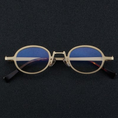 Висококачествени ретро овални пънк луксозни титаниеви рамки за оптични очила Мъже Жени Модни компютърни очила