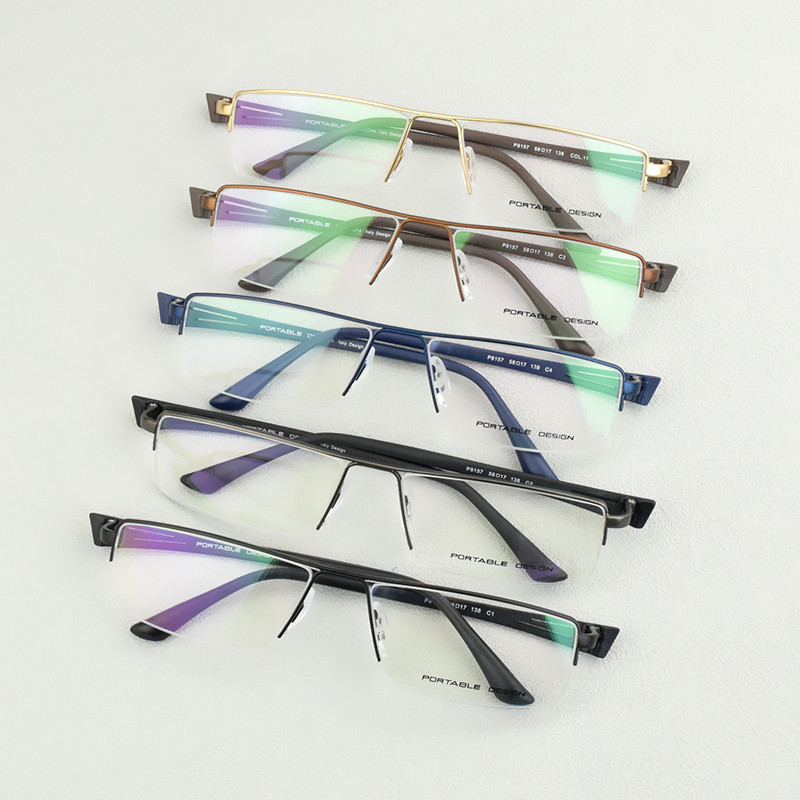 νέα Μόδα τετράγωνα γυαλιά ανδρικός σκελετός P8157 ρετρό οπτική συνταγή Myopia Hyperopia Ultralight Ανδρικά γυαλιά TR90 Spectacles