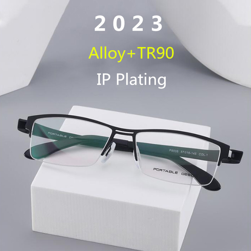 νέα Μόδα τετράγωνα γυαλιά ανδρικός σκελετός P8157 ρετρό οπτική συνταγή Myopia Hyperopia Ultralight Ανδρικά γυαλιά TR90 Spectacles