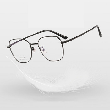 Ново пристигане Очила с титаниева рамка с пълна рамка с памет за мъже и жени Broadside Polygon Myopia Eyewears Frame