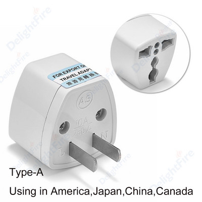 1kom USA adapter za utikač, univerzalni AU UK EU-US Putni adapter za napajanje, pretvarač električne utičnice, američka električna utičnica