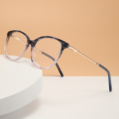 Ochelari din acetat pentru femei, cu rame, picioare din metal, ochelari colorați, lucrați manual, ovale, cu cadru complet, cu prescripție optică, BOA1276