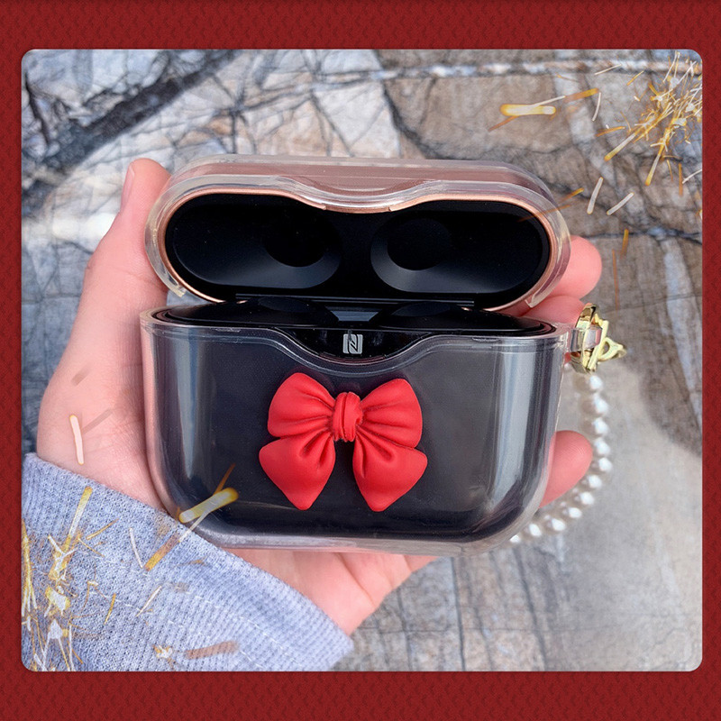 „Sony WF-1000XM3“ belaidžio „Bluetooth“ ausinių TPU dėklo dangtelis, skirtas WF-1000XM3, apsauginis dangtelis su perlų raktų pakabuko priedais