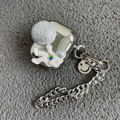 Χαριτωμένο 3D Cartoon Astronaut Ματ Βραχιόλι με μπρελόκ Bluetooth Ασύρματη θήκη ακουστικών για AirPods 2 1 Pro Box Κάλυμμα ακουστικών