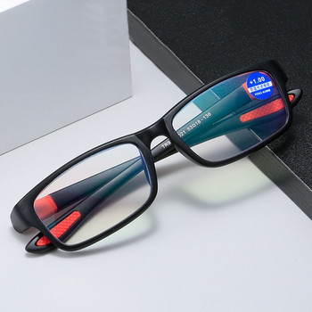 Очила за четене Мъже Жени Спортни очила за четене против синя светлина Черни червени TR90 рамка Очила за пресбиопия +100 до +400 очила