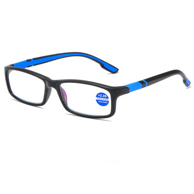 Ochelari de lectură Bărbați Femei Sport Anti-lumină albastră Ochelari de lectură Negru Roșu TR90 Ochelari de vedere pentru prezbiopie +100 până la +400 de ochelari