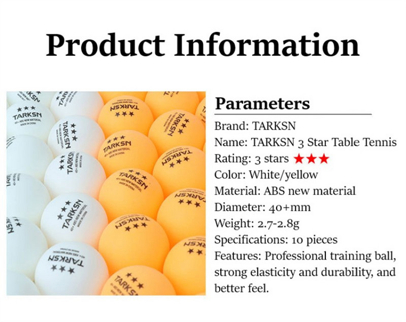2023 m. TARKSN aukštos kokybės stalo teniso kamuoliukai ABS nauja medžiaga 40+ atsparūs stalo teniso kamuoliukai didmeninė kaina