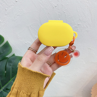 Mielas šypsenos silikoninis dėklas, skirtas Xiaomi Redmi Airdots TWS belaidžiam Bluetooth dėklui, skirtas Redmi Airdots 3 dėklui su raktų pakabuku