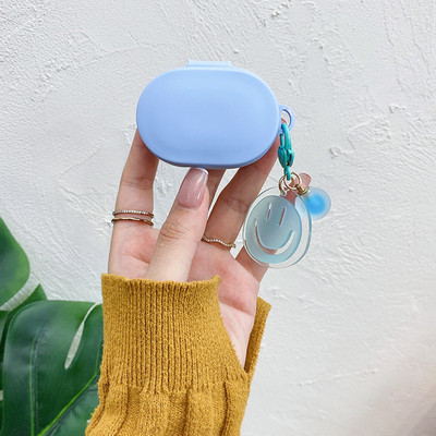 Mielas šypsenos silikoninis dėklas, skirtas Xiaomi Redmi Airdots TWS belaidžiam Bluetooth dėklui, skirtas Redmi Airdots 3 dėklui su raktų pakabuku