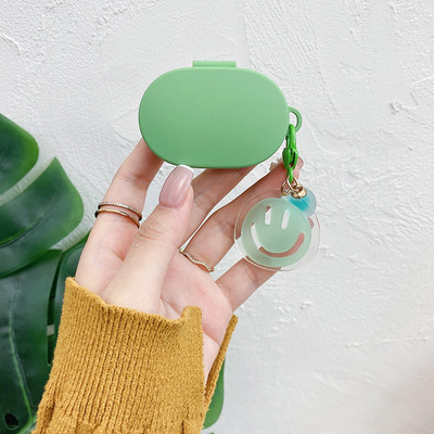 Mielas šypsenos silikoninis dėklas, skirtas Xiaomi Redmi Airdots TWS belaidžiam Bluetooth dėklui, skirtas Redmi Airdots 3 dėklui su raktų pakabuku