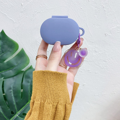 Mielas šypsenos silikoninis dėklas, skirtas Xiaomi Redmi Airdots TWS belaidžiam Bluetooth dėklui, skirtas Redmi Airdots 3 dėklui su raktų pakabuku