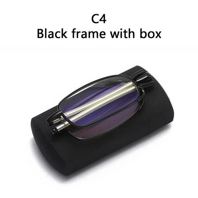 Φορητά αναδιπλούμενα γυαλιά ανάγνωσης ανδρικά μεταλλικά στρογγυλά τετράγωνα Anti Blue Light Γυαλιά γυαλιά Presbyopia Σκελετός διόπτρας +1,0 έως +4,0