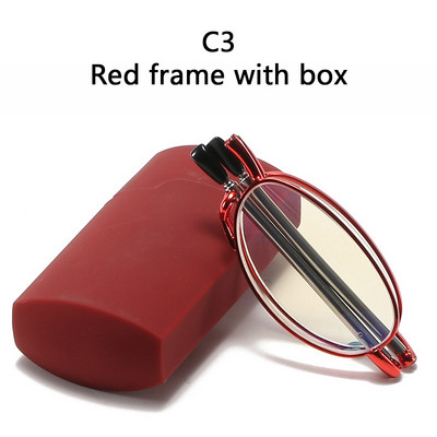 Φορητά αναδιπλούμενα γυαλιά ανάγνωσης ανδρικά μεταλλικά στρογγυλά τετράγωνα Anti Blue Light Γυαλιά γυαλιά Presbyopia Σκελετός διόπτρας +1,0 έως +4,0