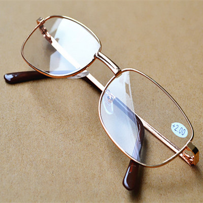 Négyzet alakú fémkeretes olvasószemüvegek fáradtság gátló divat nagy felbontású presbyopia szemüvegek Dioptria +1,0 +1,5 +2,0 +3,5 +4,0