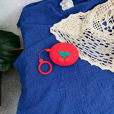 Mielas vyšnios spalvos silikoninis ausinių dėklas, skirtas Huawei Freebuds 4i ausinių apsaugai apvalkalo priedai Freebuds 4i dėklas su kabliuku