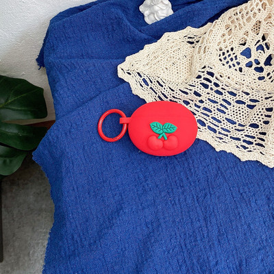 Mielas vyšnios spalvos silikoninis ausinių dėklas, skirtas Huawei Freebuds 4i ausinių apsaugai apvalkalo priedai Freebuds 4i dėklas su kabliuku