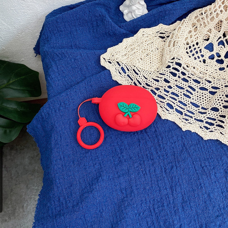 Mielas vyšnios spalvos silikoninis ausinių dėklas, skirtas Huawei Freebuds 4i ausinių apsaugai apvalkalo priedai Freebuds 4i dėklas su kabliuku