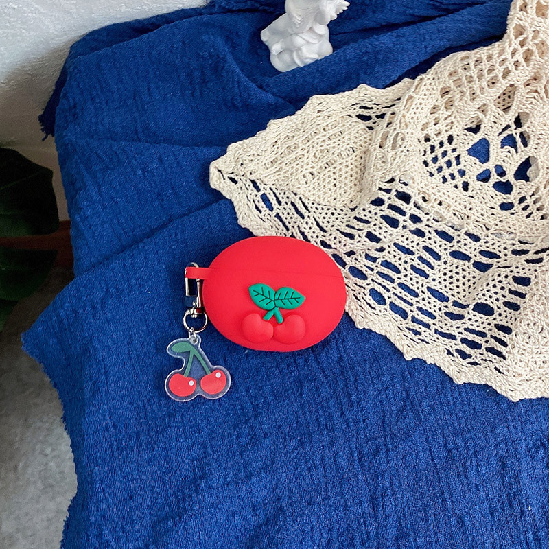 Mielas vyšnios spalvos silikoninis ausinių dėklas, skirtas Huawei Freebuds 4i ausinių apsaugai apvalkalo priedai Freebuds 4i dėklas su kabliuku