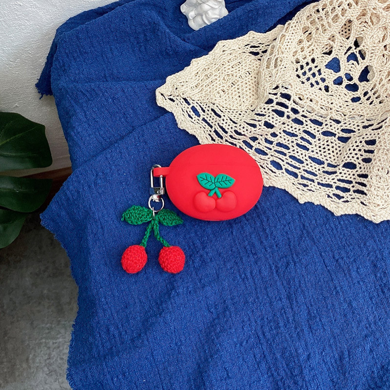 Mielas vyšnios spalvos silikoninis ausinių dėklas, skirtas Huawei Freebuds 4i ausinių apsaugai apvalkalo priedai Freebuds 4i dėklas su kabliuku