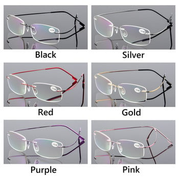 Γυαλιά ανάγνωσης 1 PC Rimless Ανδρικά Γυναικεία Γυαλιά Μνήμης Titanium Presbyopic Γυαλιά οράσεως υψηλής ευκρίνειας Γυαλιά όρασης +1,0~+4,0