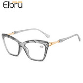 Elbru 2023 Нови очила за четене Cateye Дамски модни оптични очила с рецепта за пресбиопия Очила за зрение Унисекс +1+2+4