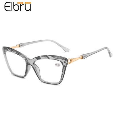 Elbru 2023 Нови очила за четене Cateye Дамски модни оптични очила с рецепта за пресбиопия Очила за зрение Унисекс +1+2+4