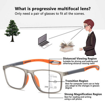 TR90 Мултифокални очила за четене против синя светлина за мъже, жени, прогресивни очила за близко далечно разстояние, ултралеки спортни очила за далекоглед