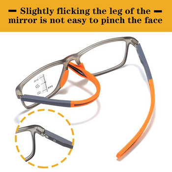 TR90 Мултифокални очила за четене против синя светлина за мъже, жени, прогресивни очила за близко далечно разстояние, ултралеки спортни очила за далекоглед