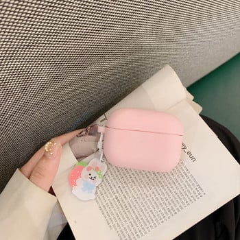 Силиконов калъф за Apple Airpods Pro Case Сладък ключодържател Bluetooth калъф за airpod Аксесоари за слушалки skin