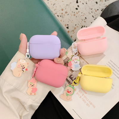 Szilikon tok Apple Airpods Pro Case aranyos kulcstartó Bluetooth tok airpod fülhallgató kiegészítők bőréhez