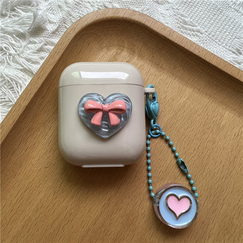 Korea Cute Heart Case For AirPods Pro 2nd Soft TPU Cover For AirPods 3 1 2 Cartoon Flower Earphone Boxing Box with Keyring