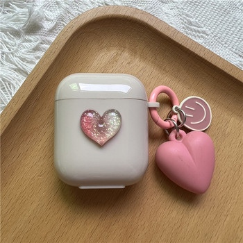 Korea Cute Heart Case For AirPods Pro 2nd Soft TPU Cover For AirPods 3 1 2 Cartoon Flower Earphone Boxing Box with Keyring