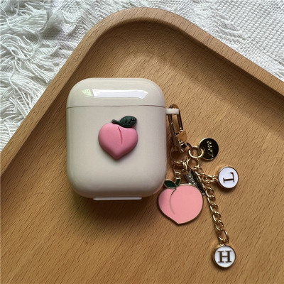 Korejska simpatična futrola u obliku srca za AirPods Pro 2. mekana TPU maska za AirPods 3 1 2 Kutija za punjenje slušalica s crtanim cvijetom i privjeskom za ključeve