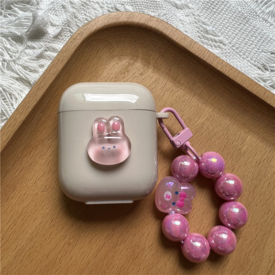 Korejska simpatična futrola u obliku srca za AirPods Pro 2. mekana TPU maska za AirPods 3 1 2 Kutija za punjenje slušalica s crtanim cvijetom i privjeskom za ključeve