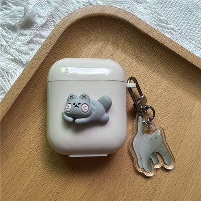 Korejska simpatična futrola u obliku srca za AirPods Pro 2. mekana TPU maska za AirPods 3 1 2 Kutija za punjenje slušalica s crtanim cvijetom i privjeskom za ključeve