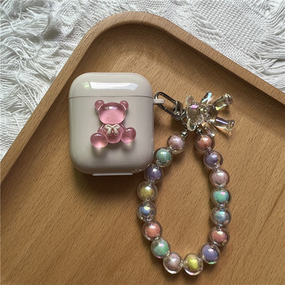 Korejska simpatična futrola u obliku srca za AirPods Pro 2. mekana TPU maska za AirPods 3 1 2 Kutija za punjenje slušalica s crtanim cvijetom i privjeskom za ključeve