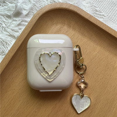 Korejska simpatična futrola u obliku srca za AirPods Pro 2. mekana TPU maska za AirPods 3 1 2 Kutija za punjenje slušalica s crtanim cvijetom i privjeskom za ključeve