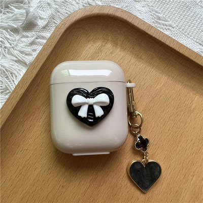 Korejska simpatična futrola u obliku srca za AirPods Pro 2. mekana TPU maska za AirPods 3 1 2 Kutija za punjenje slušalica s crtanim cvijetom i privjeskom za ključeve