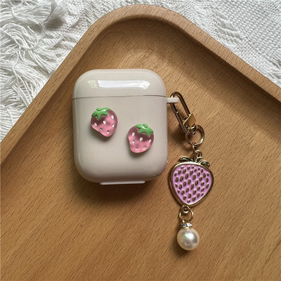 Korejska simpatična futrola u obliku srca za AirPods Pro 2. mekana TPU maska za AirPods 3 1 2 Kutija za punjenje slušalica s crtanim cvijetom i privjeskom za ključeve