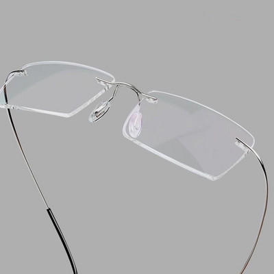 1 бр. Класически мъжки титаниеви рамки за очила без рамка против синя светлина, блокиращи оптични дамски очила за пресбиопия Сила +1,0~+4,0