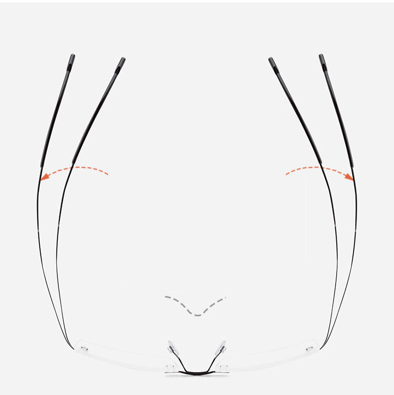 1 kom. Klasični muški okviri za naočale bez okvira od titana, optičke naočale za žene koje blokiraju plavo svjetlo Snaga +1,0~+4,0