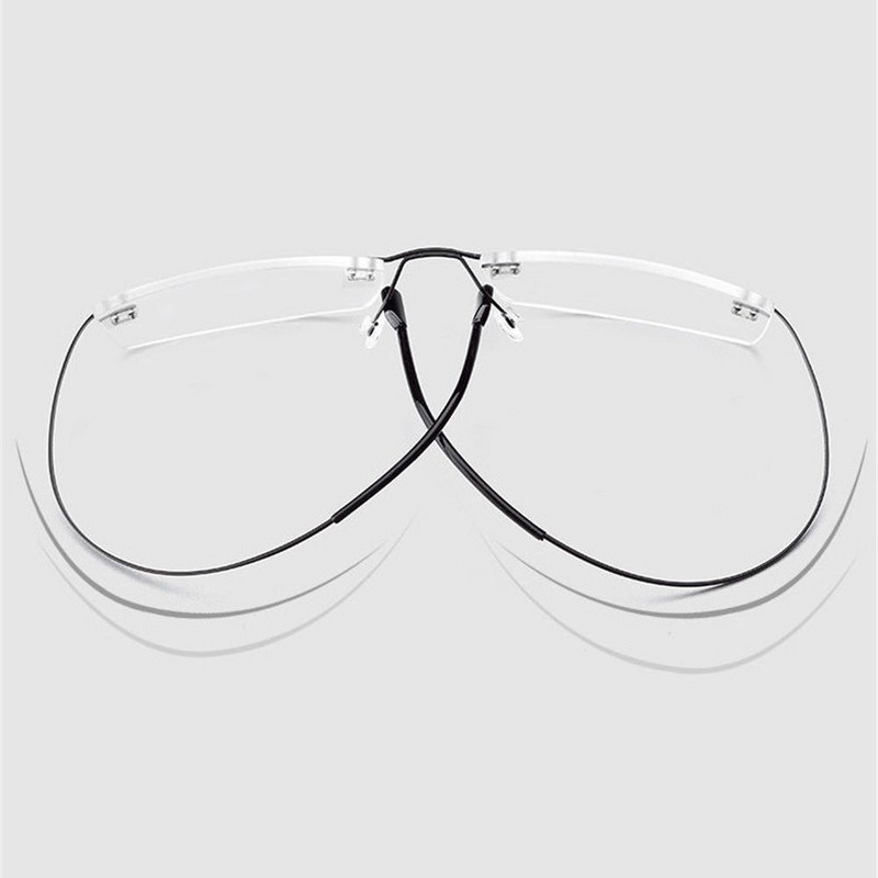 1 kom. Klasični muški okviri za naočale bez okvira od titana, optičke naočale za žene koje blokiraju plavo svjetlo Snaga +1,0~+4,0