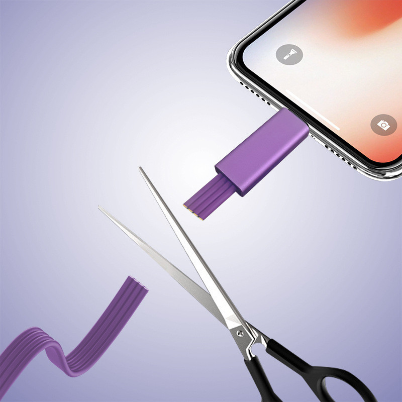 1,5 M ilgio reborn USB kabelis Taisomas mikro USB C tipo įkrovimo laidas, skirtas iPhone įkroviklio kabeliui Atkuriamas atsinaujinantis