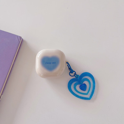 Jauks futrālis Samsung Galaxy Buds 2/2 Pro cute sirds maciņš ar atslēgu piekariņa mīkstu TPU vāciņu priekš Samsung Buds Live Buds2