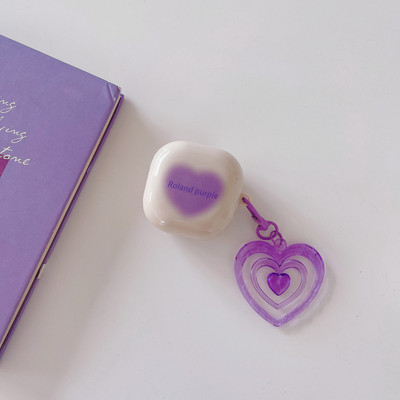 Jauks futrālis Samsung Galaxy Buds 2/2 Pro cute sirds maciņš ar atslēgu piekariņa mīkstu TPU vāciņu priekš Samsung Buds Live Buds2