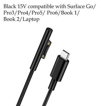 PD USB Type C зарядно за Microsoft Surface Pro 6/5/4/3 Go Book Tablet Compatible 15V/12V 4A 3A 2.58A 65W 44W PD кабел за зареждане