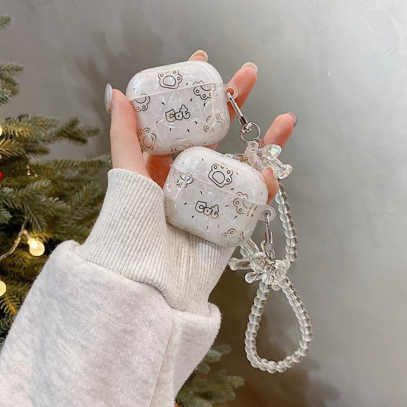 Θήκη Cartoon Pearl Shell για Apple Airpods 1 2 3 Θήκη για AirPods Pro Θήκη με Αξεσουάρ ακουστικών Μπρελόκ Κουτί ακουστικών